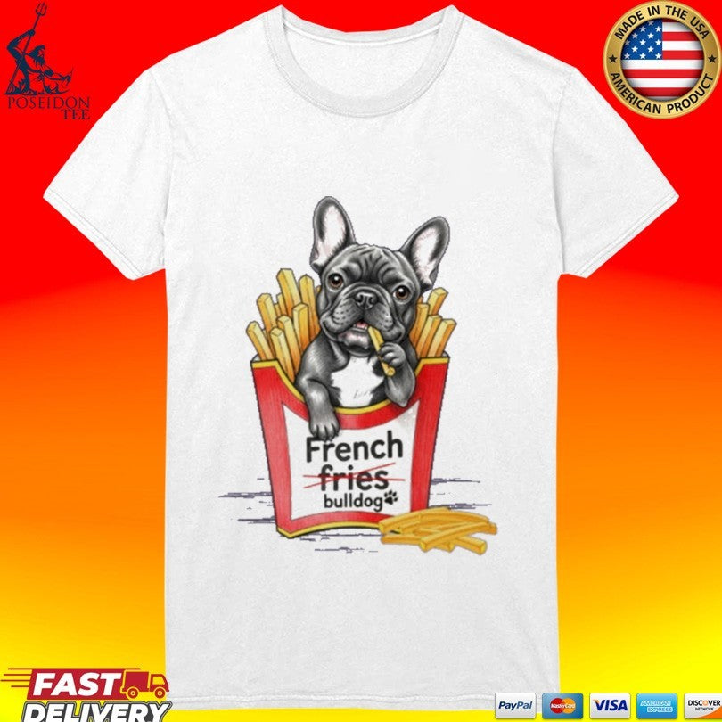 Shark French Bulldog Fries T-shirt