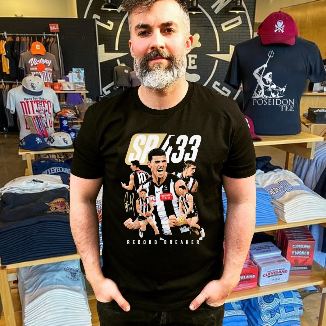 Sp433 Record Breaker 433 Games Footy Milestone T-shirt