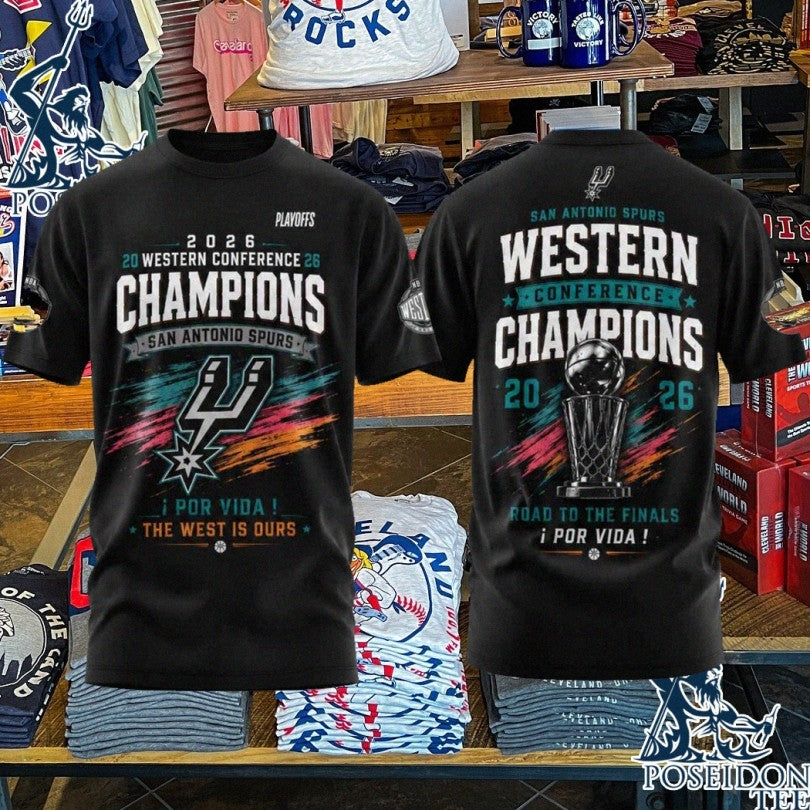 Spurs 2026 Western Conference Champions Por Vida The West Is Ours T-shirt