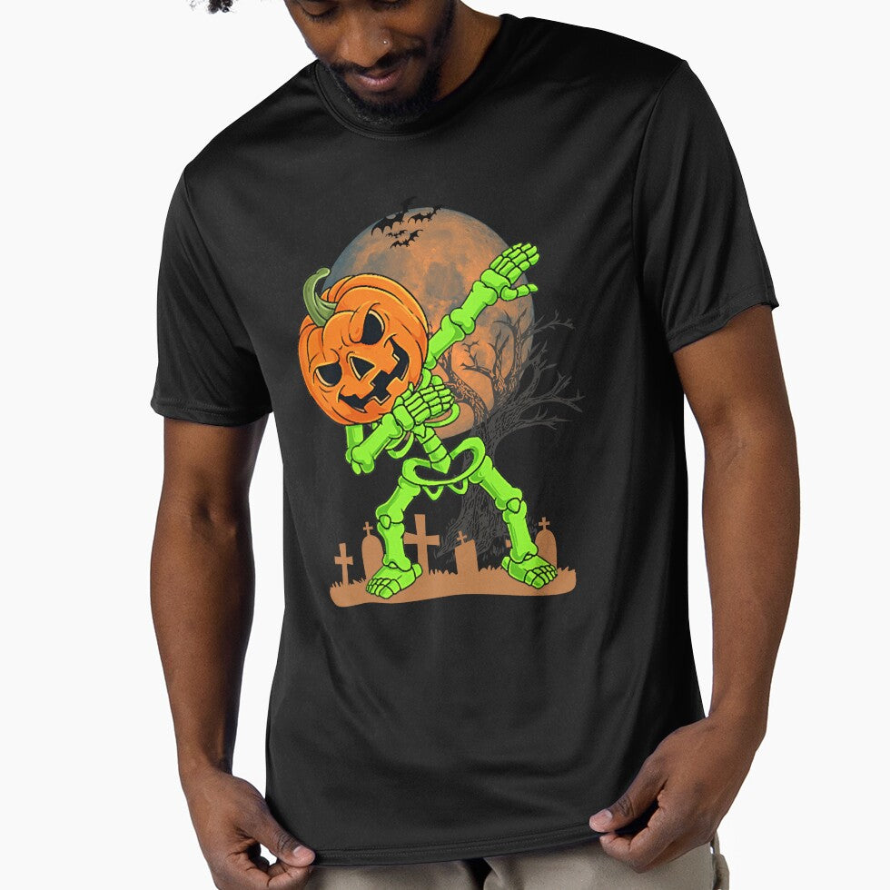 Dabbing Halloween Pumpkin Skeleton, Dabbing Halloween Costume by WanderTravels