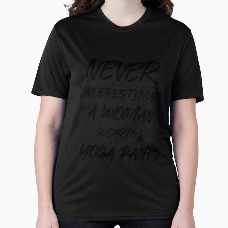 Funny Woman Wearing Yoga Pants by RiseandShineTee