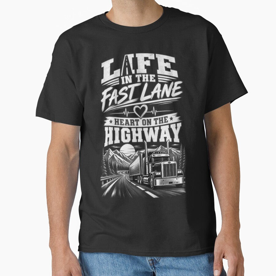 Life In The Fast Lane Heart On The Highway Trucker by Haque Designs
