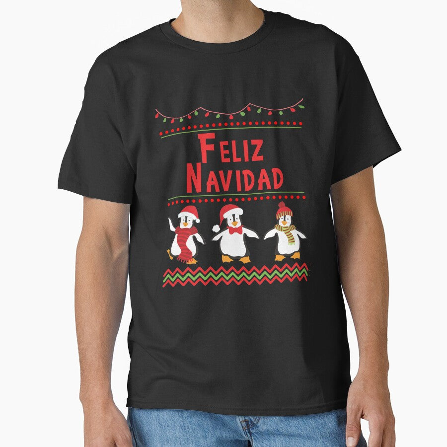 Feliz Navidad Christmas Penguin Holiday Design by SpiritWestDesig