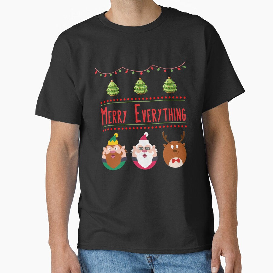 Merry Everything Ugly Sweater Christmas Elf Santa Reindeer Design by SpiritWestDesig