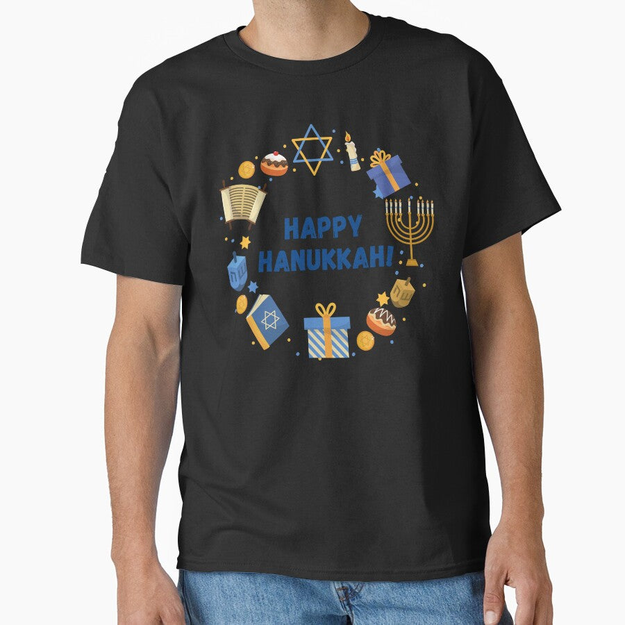 happy hanukkah 2021 dreidel menorah by happinestSHOP