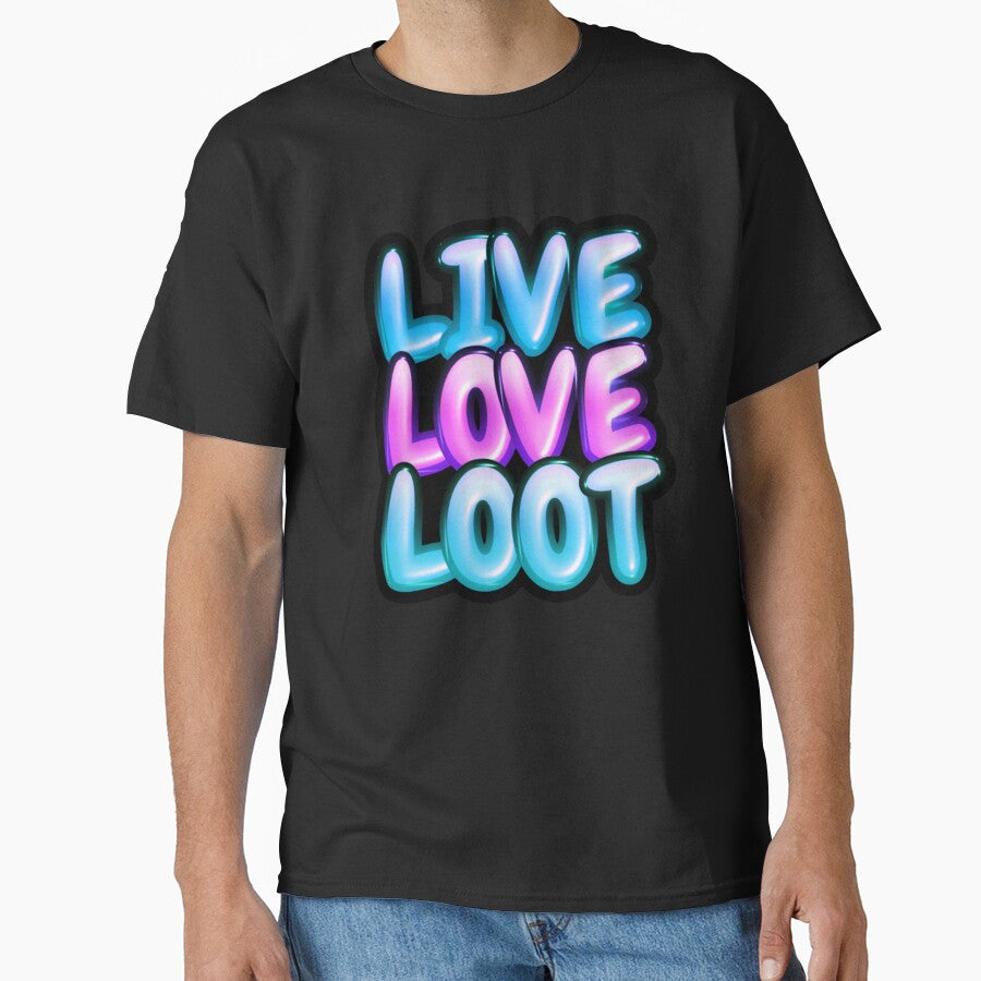 Live Love Loot Bubble Style Text by Vinji-art