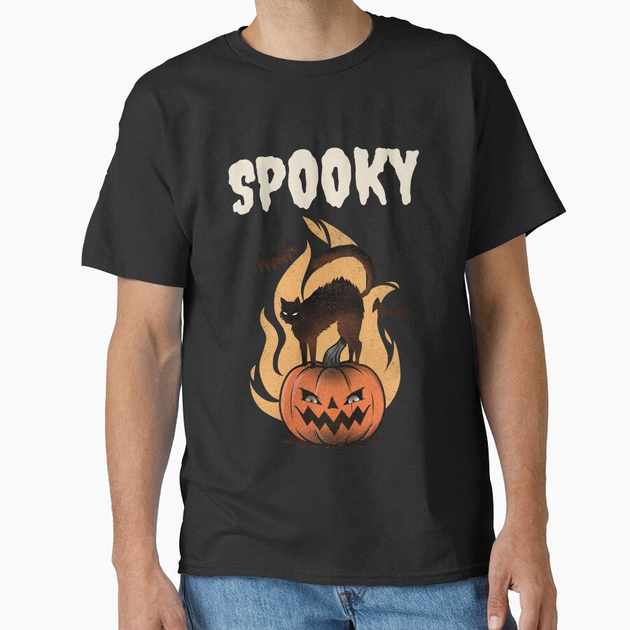 Spooky Black Cat on a Grinning Halloween Pumpkin by Mariana Piana