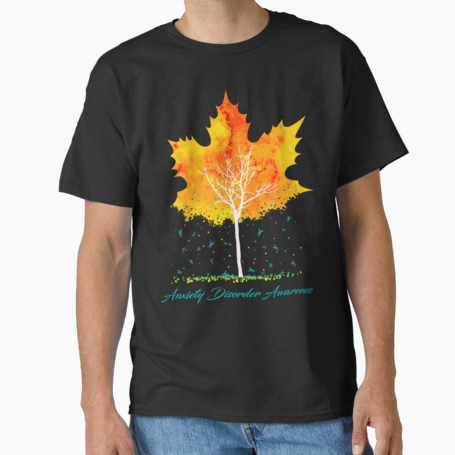Anxiety Disorder Awareness Maple Leaf Autumn Tree Orange Fall Leaves Season by Sabfit