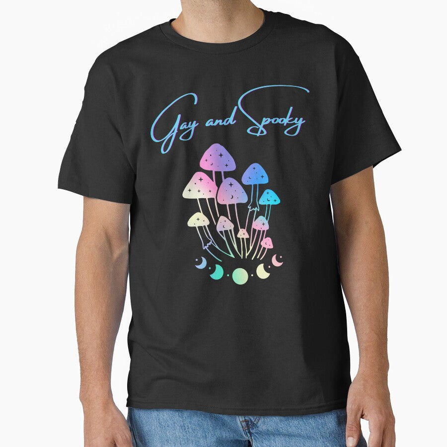 Gay and spooky rainbow mushrooms and moon phases by Infuriating