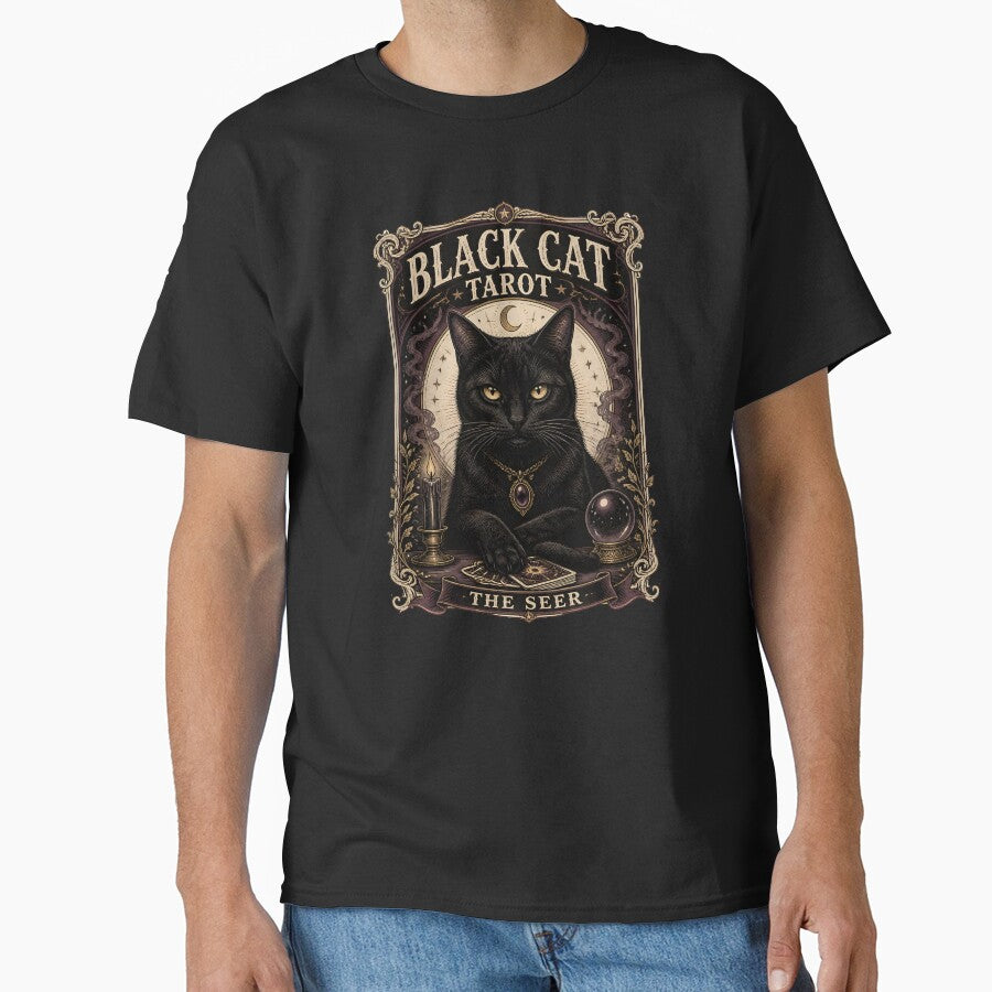 BLACK CAT TAROT The Seer Halloween Gothic Engraving by RoyesButler
