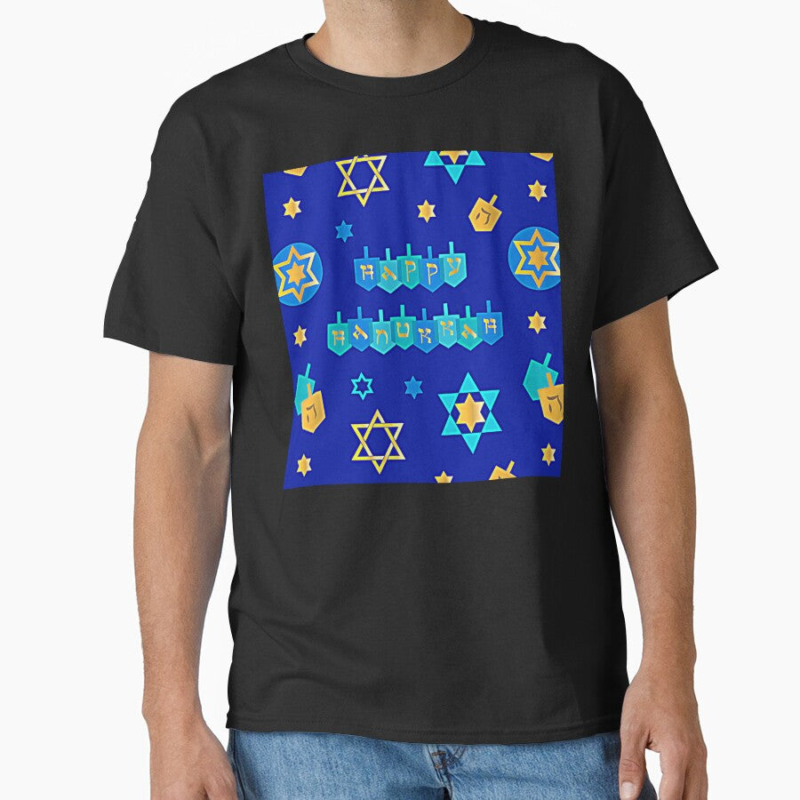 Happy Hanukkah Banner with Star of David Pattern by DEC02