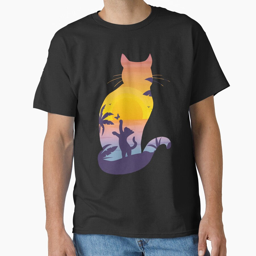 Cat looking at sunset by MoSaid