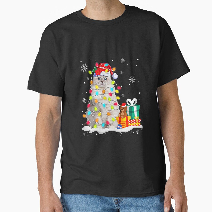 Funny Ragdoll Christmas Light Cat Dad by atalia8932