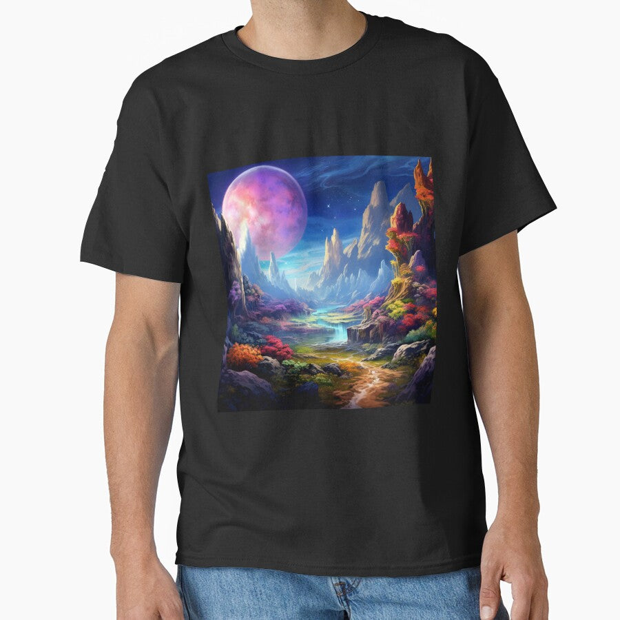 Fantasy Landscape - Pink Moon Sky by Fantasy Masterpiece
