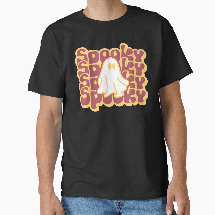 Spooky Halloween Retro Ghost T-Shirt Groovy Autumn Cute Design by AstronautMerch