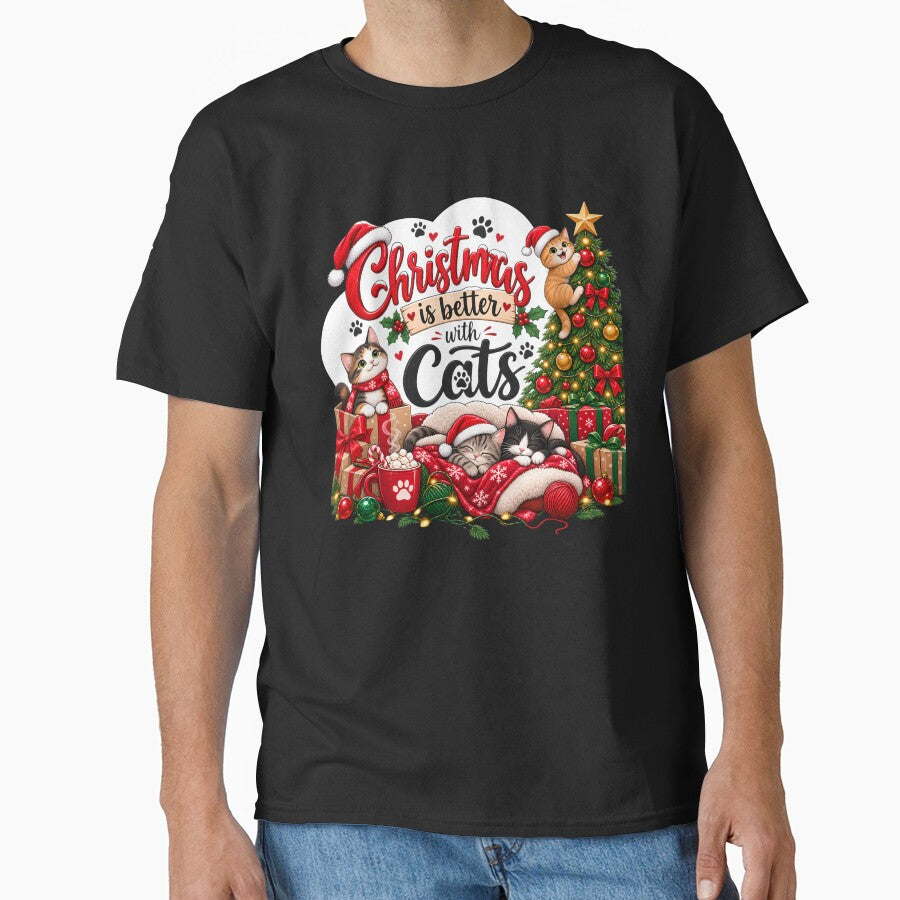 Christmas Is Better With Cats – Cute Cat Lover Christmas Design by SVALANART