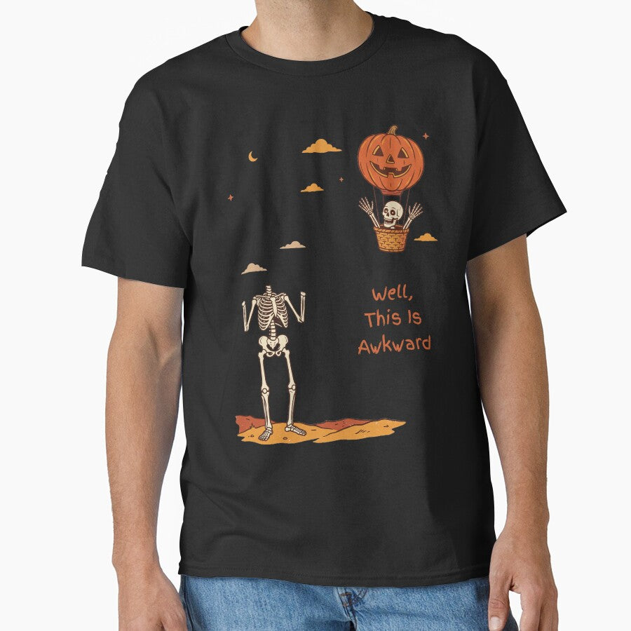 Well This Is Awkward Funny Skeleton Pumpkin Balloon Halloween by VizoArt-Studio