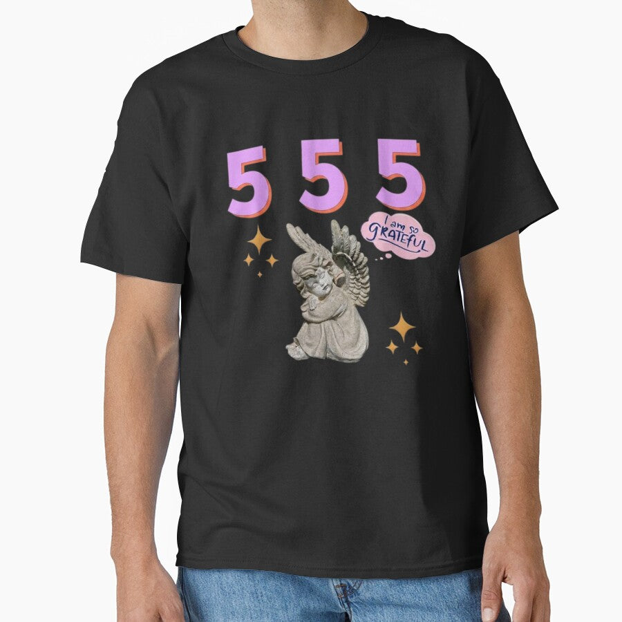 555 Angel Number Design | Aesthetic | Manifest | Manifestation | Grateful | Angels | Spiritual | Gratitude Journals | Pink |  tshirts, mugs, stickers, posters by TeenLake