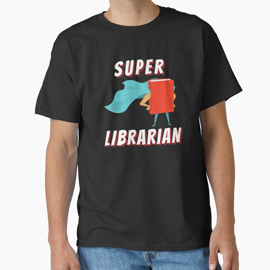 Super Librarian (White Text) - Book Lovers with Superhero Cape by CaitU