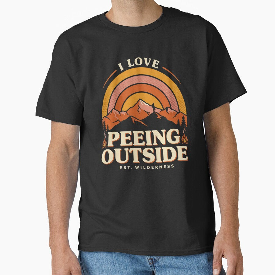 I Love Peeing Outside - Black Background by Peter Stawicki