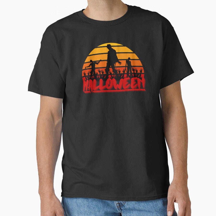 Halloween Zombies Retro Sunset Design by ILOVEART247