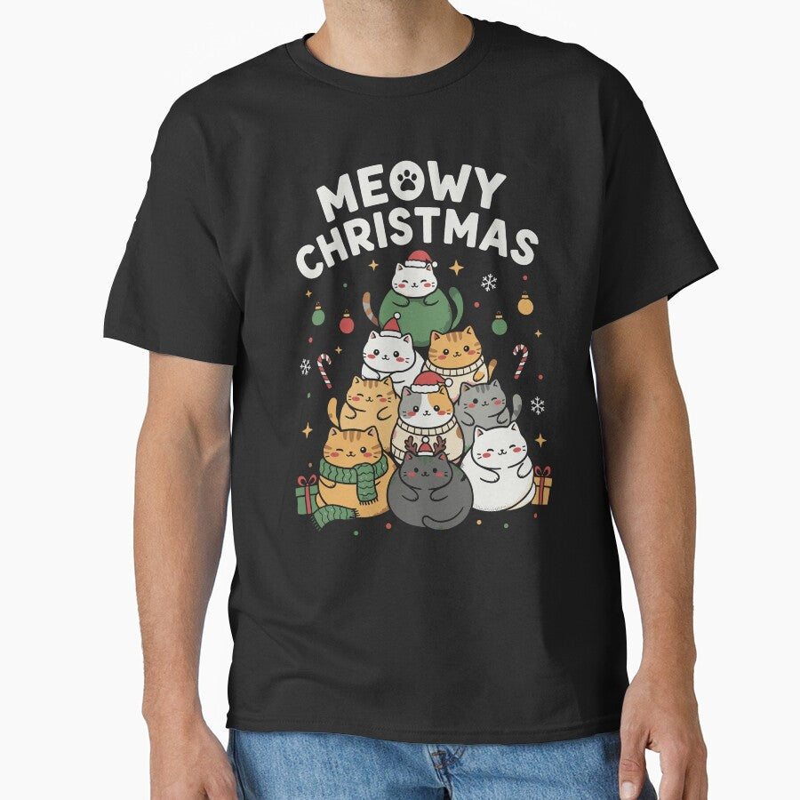 Meowy Christmas Cat Lover Funny Christmas Cats Holiday by mraihan