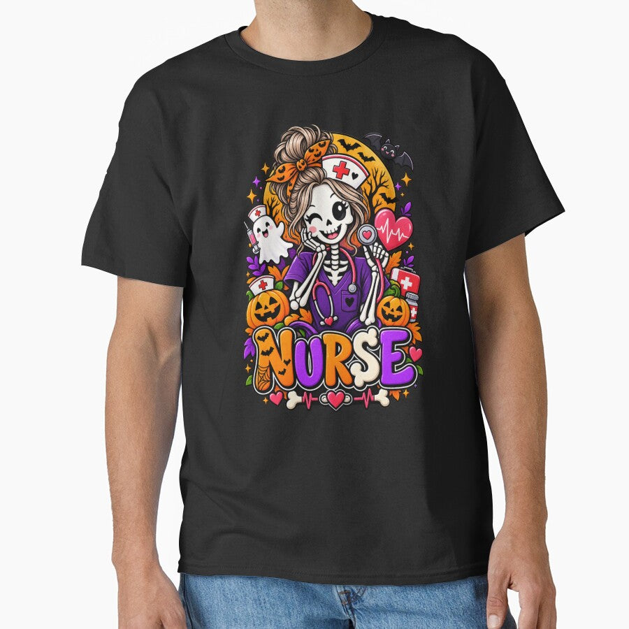 Nurse Halloween Skeleton Nurse Gift Cute Spooky Style by Corvoria