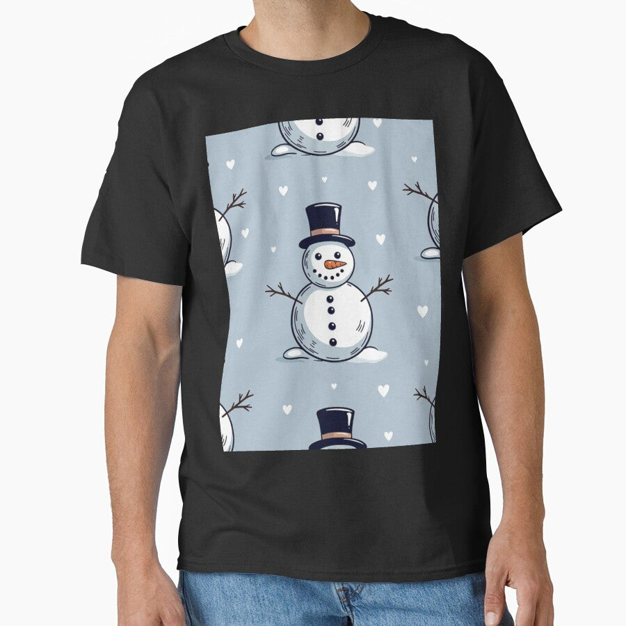 Cute Snowman Pattern With Hearts by SassyArtistry