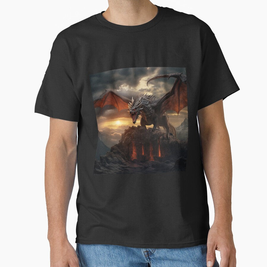 Dark Fantasy Landscape - Roaring Red Dragon by Fantasy Masterpiece