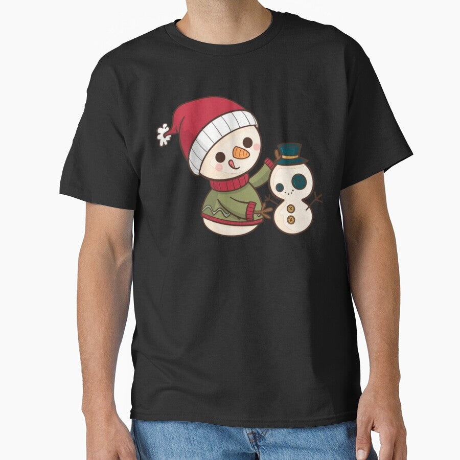 Cartoon Christmas Snowman building a Snowman by TheFullFantasy