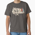 Retro Vintage 70s Merry Christmas Trees Typography by Hommie9977
