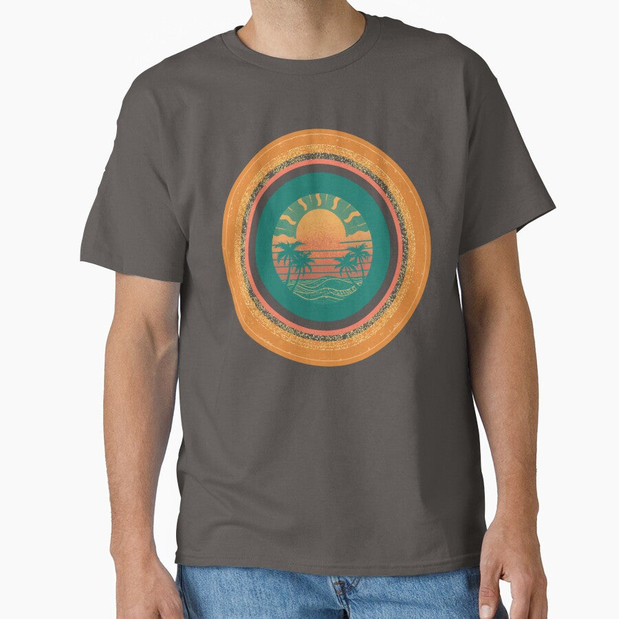 Retro Sunset Beach – Vintage Tropical Vibes by GraphicGlowTeesStore