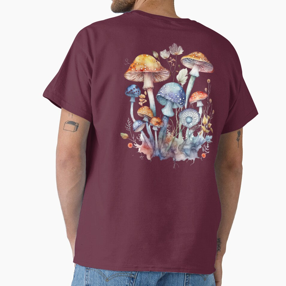 water color Mushroom design of nature blooming mushrooms by Victornewyork
