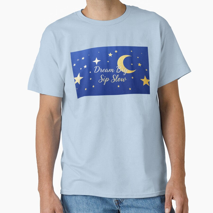 Dream Big, Sip Slow: Celestial Gold-Foil Star and Moon Design by subhamkapoor