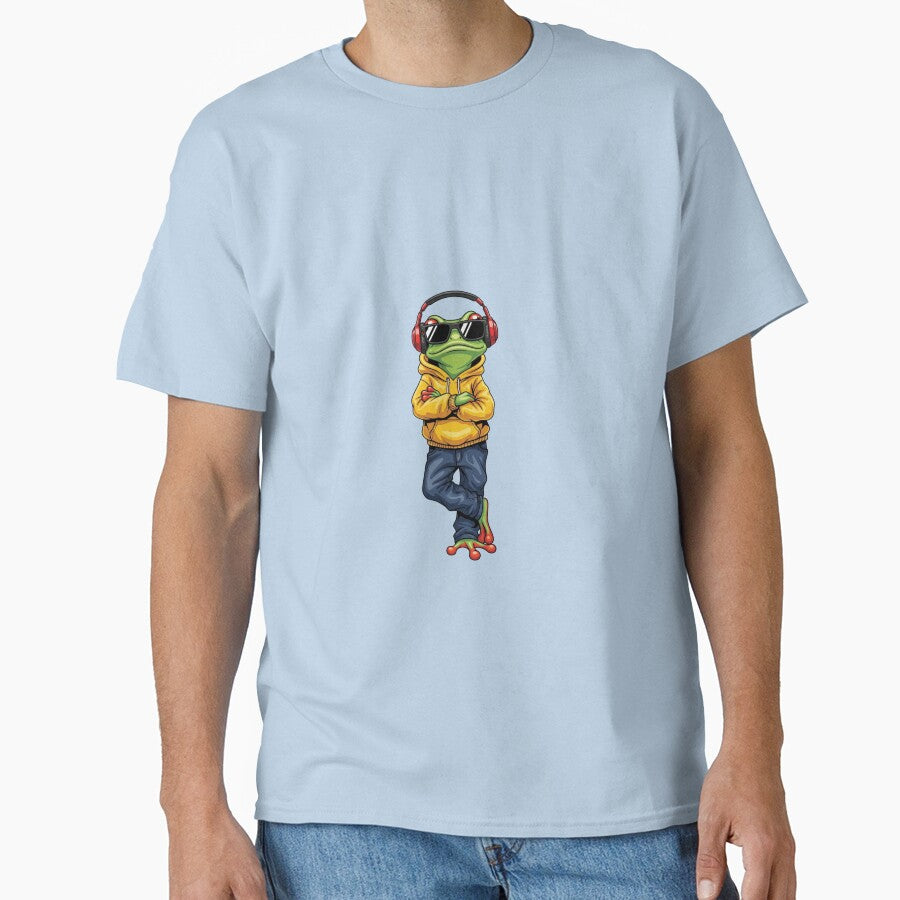 Swagger Frog in Hoodie with Headphones | Cool Urban Streetwear Frog Cartoon by MMK1SHOP