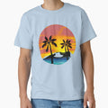 retro sunset t-shirt by aipaint