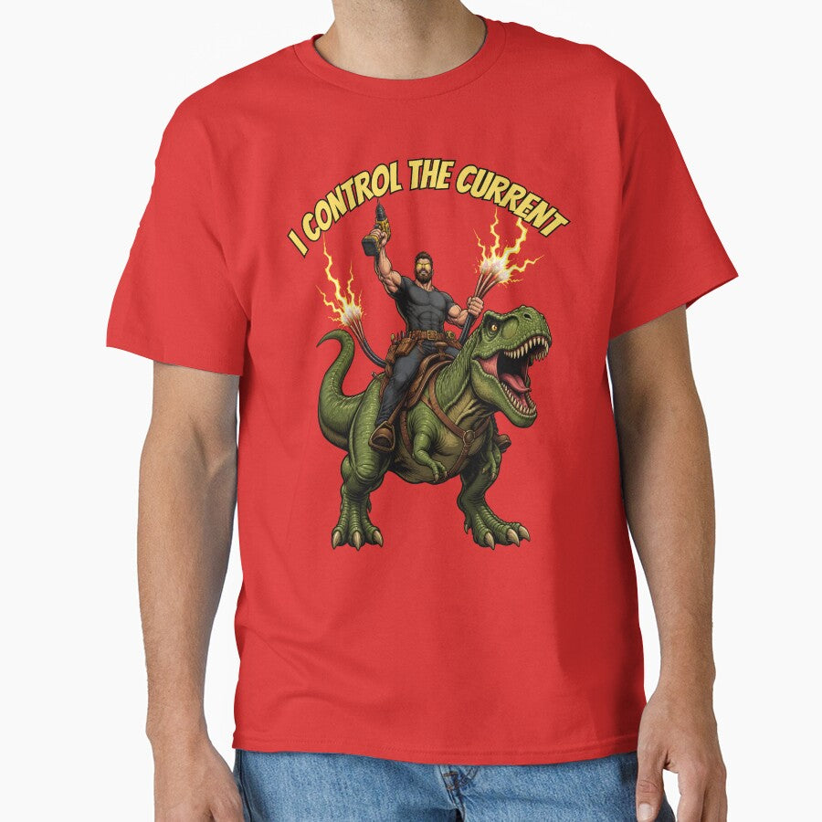 Funny Electrician Riding T-Rex With Drill - Sparky Gift by UTkiKK
