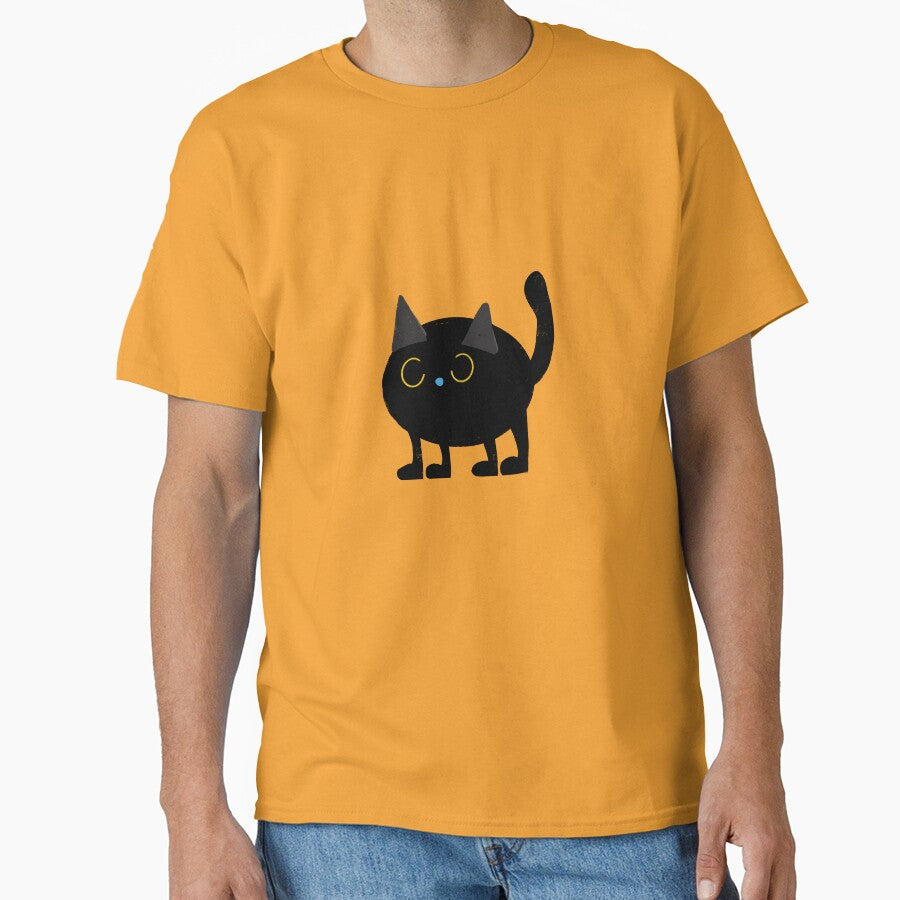 Halloween Cute Kawaii Black Cat Yellow by susycosta