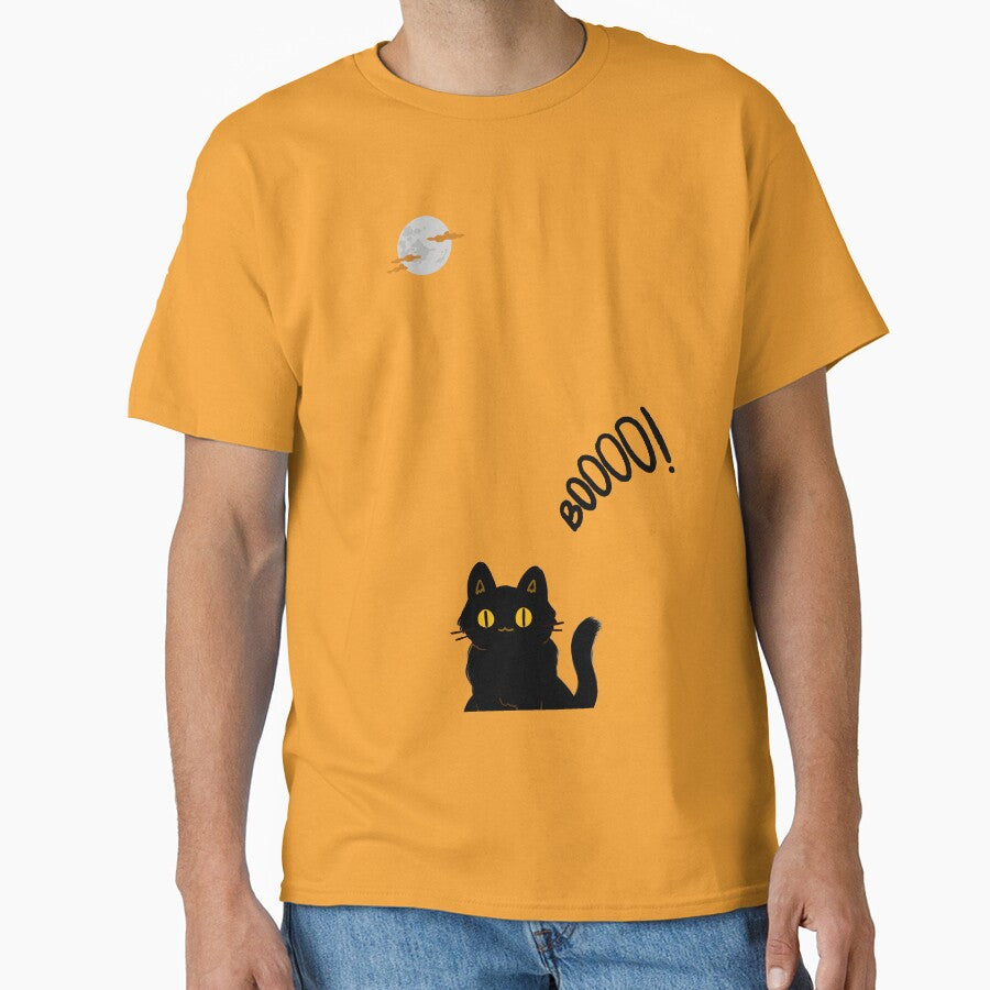 Black Cat - Boooo: Spooky Halloween Cat Design by cabana.space