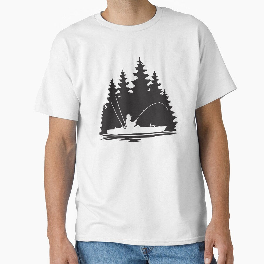 Kayak Fishing Rural Forest Silhouette Scene by Sam Morrison