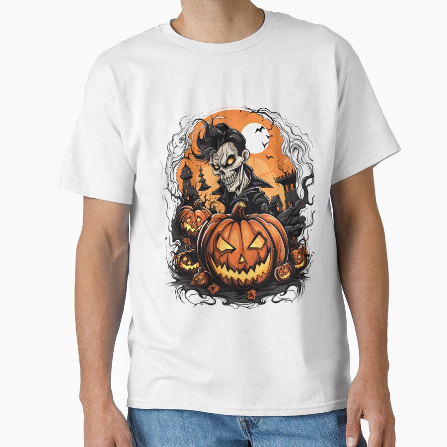 Halloween Cartoon Skeleton and Pumpkins by Ou-SunShine