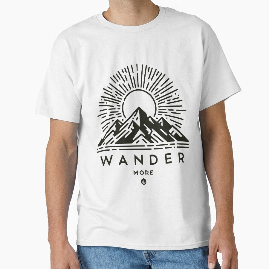 Wander More - Mountain Adventure & Sunrise Inspirational Design by DConcept
