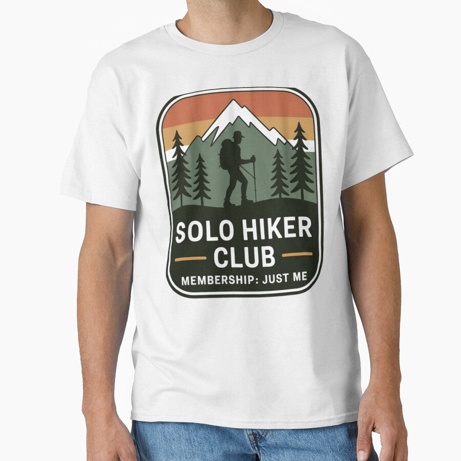 Solo Hiker Club – Vintage Outdoor Badge Design by CrunchyGoats