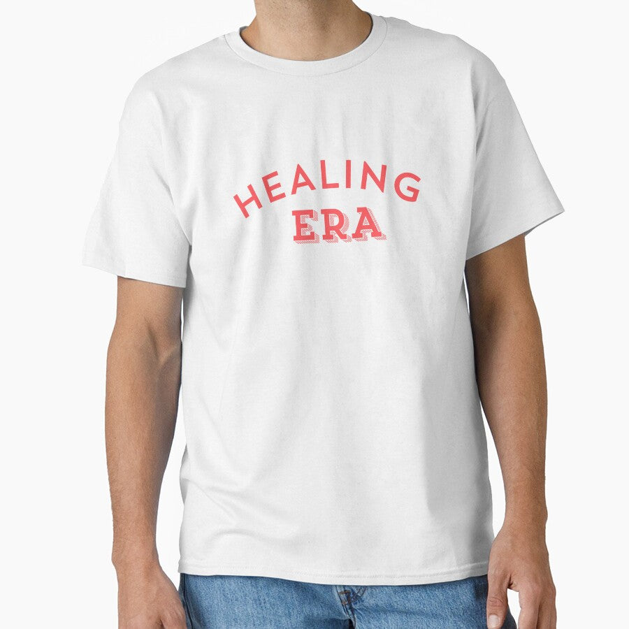 Healing Era Minimal Typography T‑Shirt | Aesthetic Self Growth Quote | Gen Z Mental Health Tee by SHAFAY-RANA