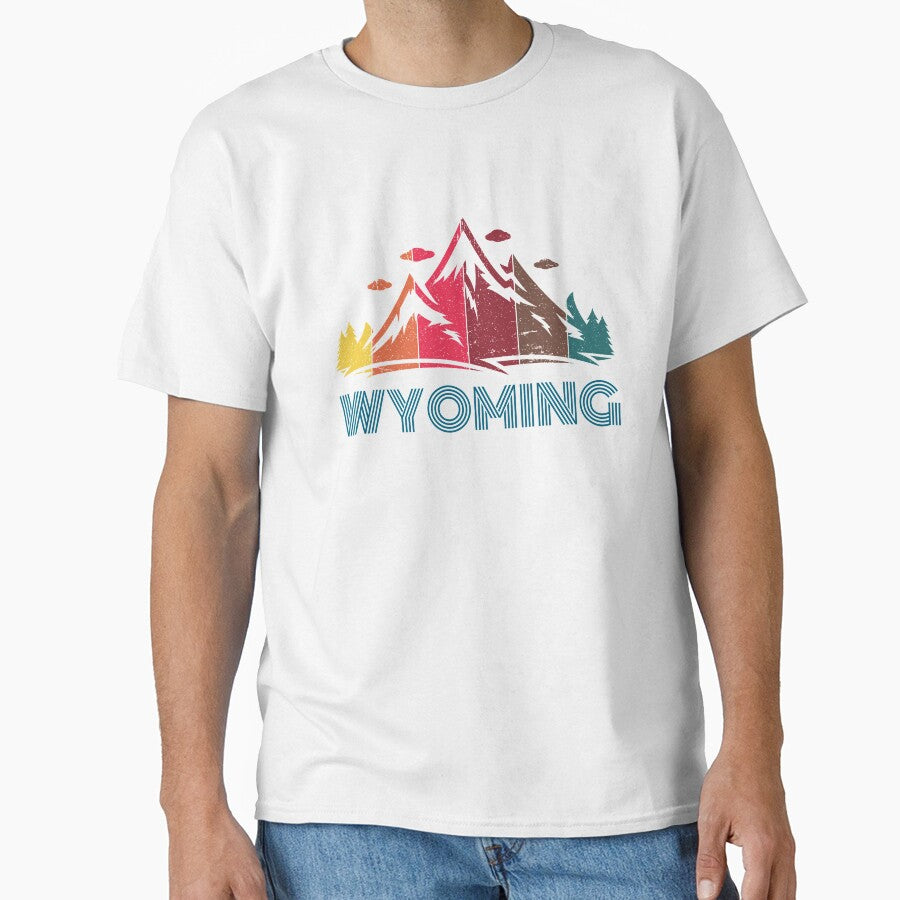Retro Distressed Wyoming Design for Men Women and Kids by Theodore Cory