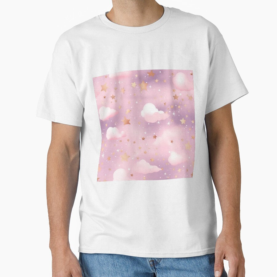 Magical Pastel Pink Celestial Sky with Stars Moon and Planets by She was a  Dreamer...