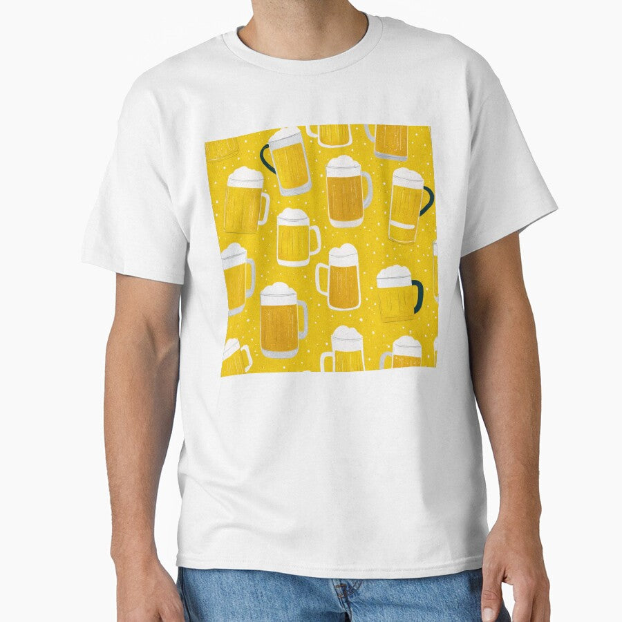 Beer Mug Pattern Frothy Ale Drinker Design by NicolasGlowArt