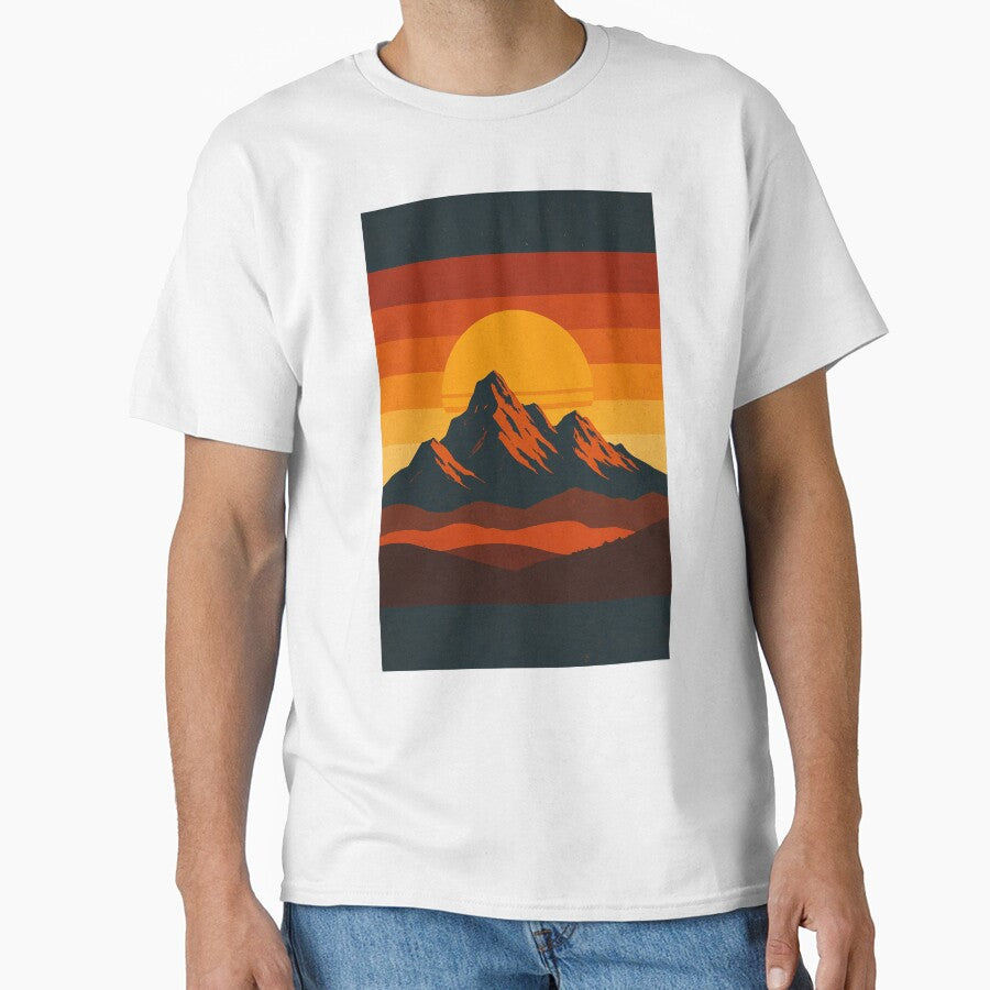 Retro Sunset Mountain Landscape by WauWPrints