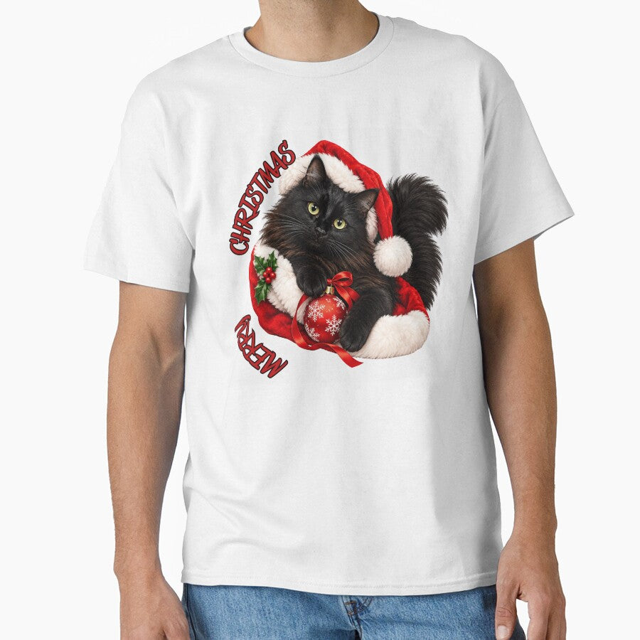 Merry Christmas with Floof Black Cat by lumar23