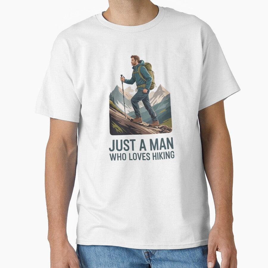 Just a Man Who Loves Hiking - Minimalist Pastel Design by Gracjan Mikitin